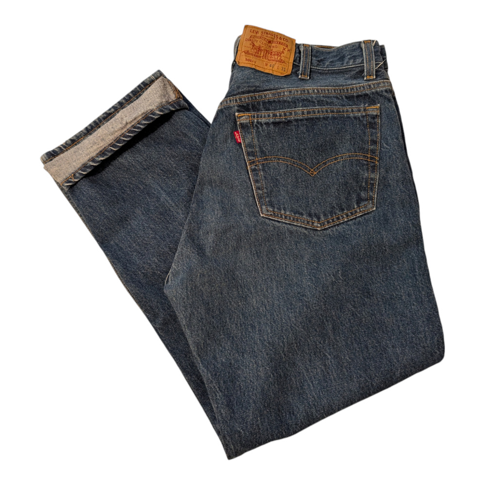 Vintage 1990s Levis 501 Shrink To Fit Jeans 40 x 31 Measured 34 x 27 Made In USA